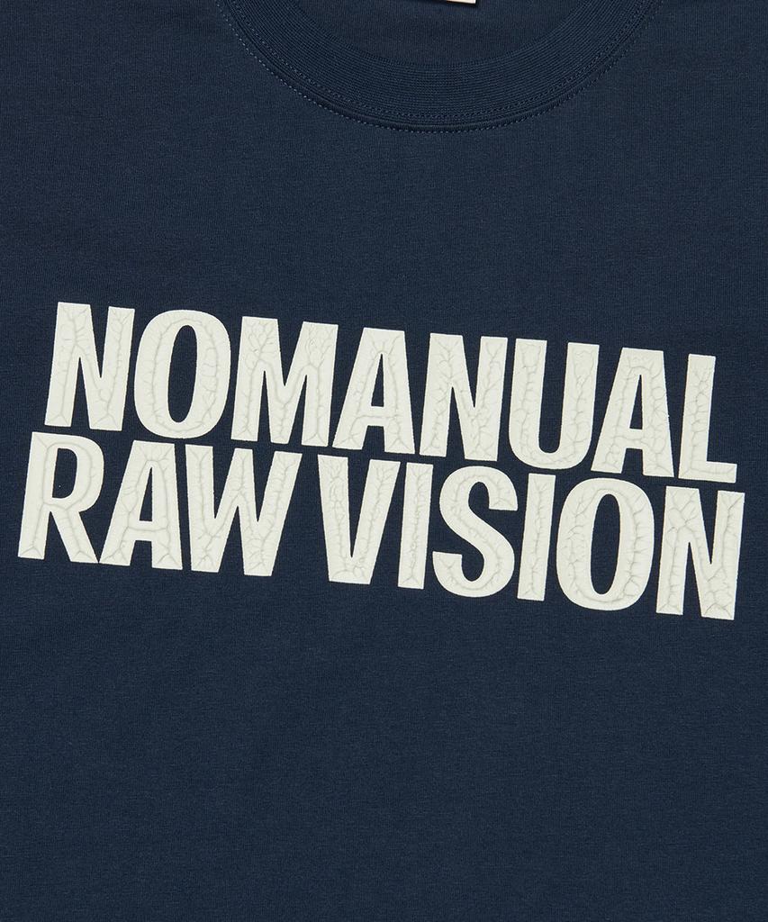 Nomaenyueol Rough Texture Print T-Shirt - Dark Navy