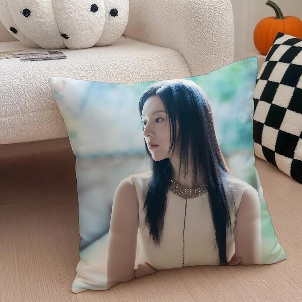 Korean KKim Ji Wons Beautiful Girl Cushion Cover Throw Pillow Cover Hidden Button Durable Polyester Chair Cushion