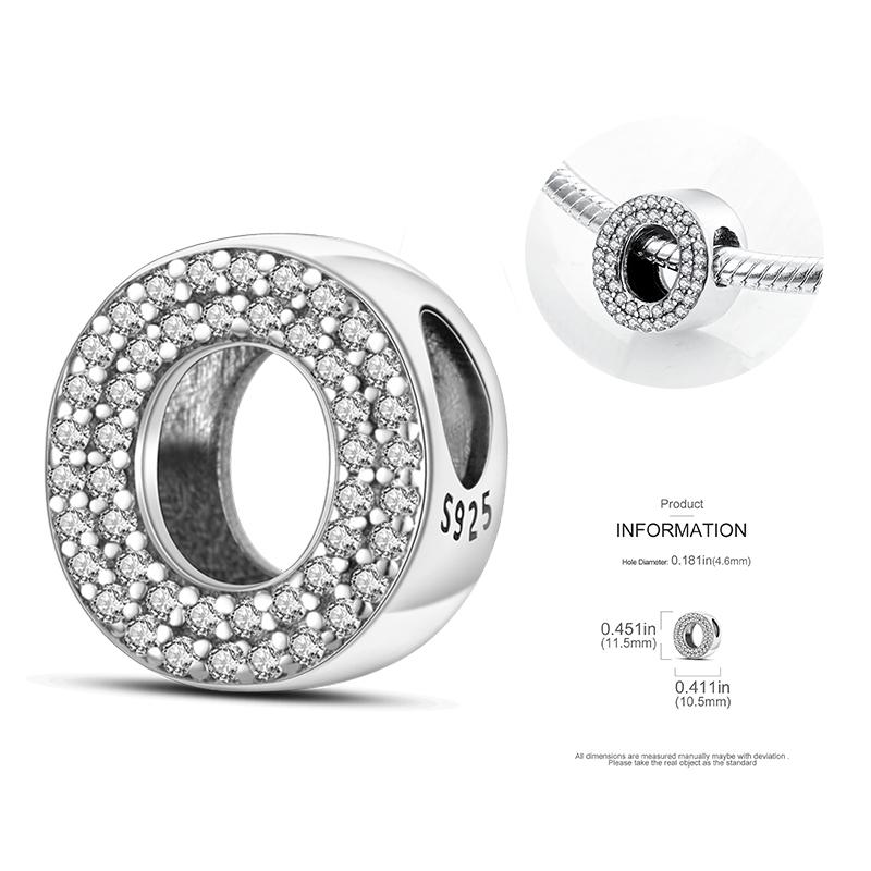 26 A-Z Alphabetperlen Kupfer Liebesbrief-Anhänger Passend für Original 3mm Damenarmband Armreif Cz Zirkonperle DIY Schmuck Geschenk