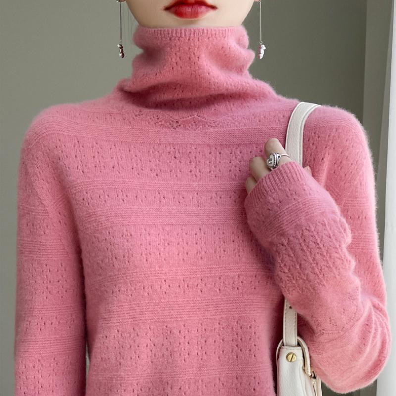Duaidui Collar Hollow Cardigan Women's Autumn and Winter New First-line Ready-to-wear Knitted Base Sweater Fashionable Versatile Top