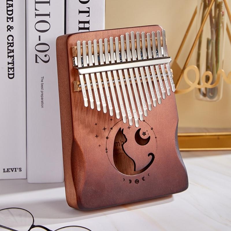 Mini Kalimba Wood Thumb Piano Portable 17 Keys Mini Kalimba for Kids, Adults & Beginners Finger Piano with Tuning Hammer