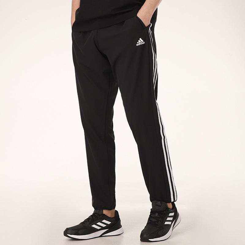adidas Męski Zestaw: Sportowa Bluza z Kapturem i Kurtka w Paski z Nadrukiem Logo oraz Codzienne Długie Spodnie Czarny IB0381+GN0818