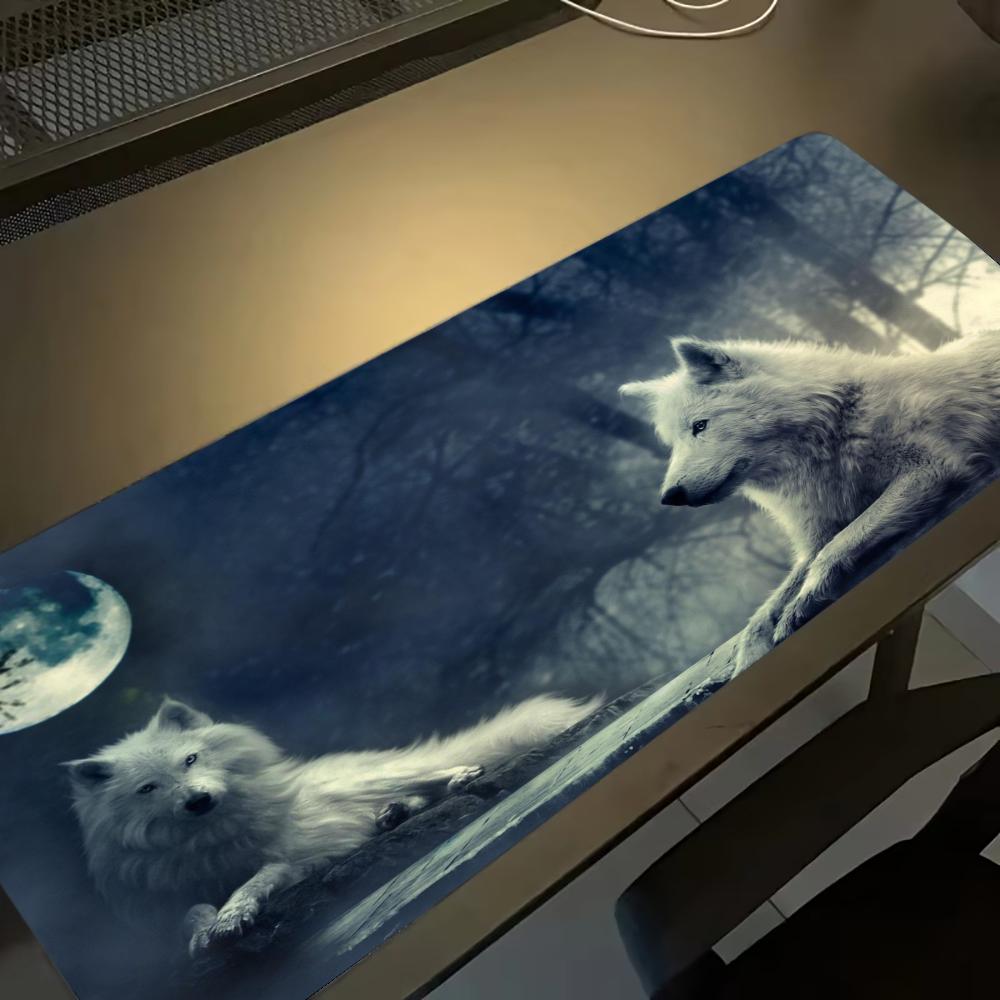 Wolf Mousepad Desk Accessories Desk Mat Gaming Mats Desk Decorating Supplies Mouse Pad Long Pad Office Decor Set Up Carpet