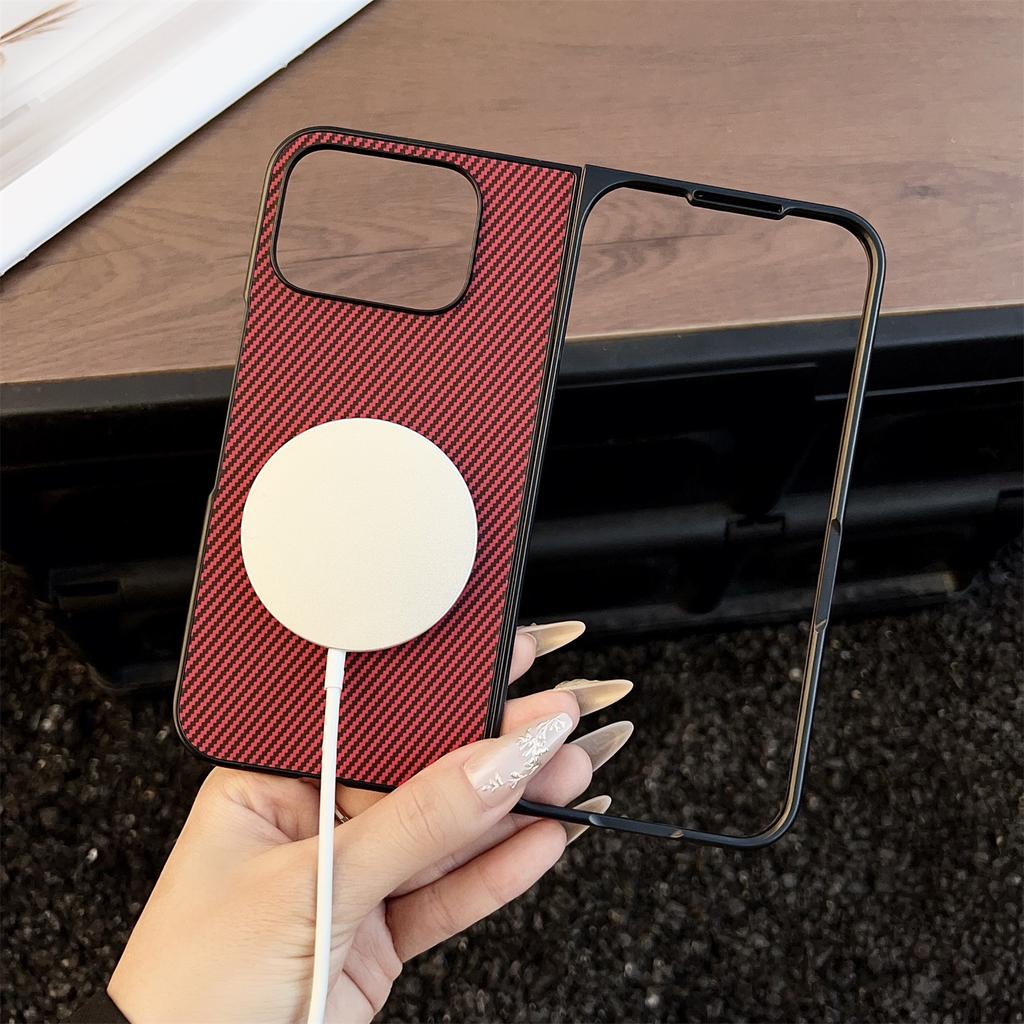 For Google Pixel 10 Pro Fold Case Compatible with MagSafe Carbon Fiber Texture Folding Phone Cover