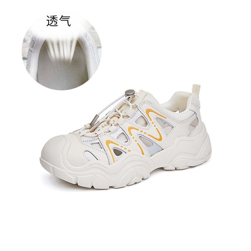 Leather Casual Shoes Women's Summer New Breathable Platform White Shoes Women's Fashion Versatile Sports Ugly Cute Women's Shoes
