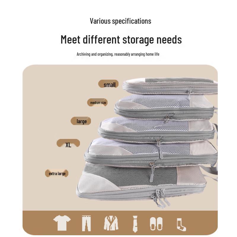 GuXu 5-piece Travel Compression Storage Bag Set
