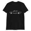 Camiseta Unissex de Manga Curta com Arte de Contorno de Carro Colecionável Chevy Nova 1967