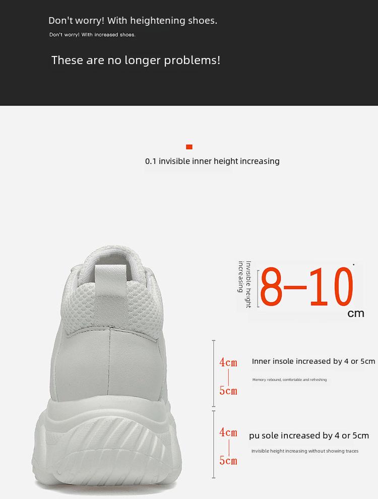 Men's 2022 Summer Height-Increasing Sports Sneakers, Trendy Dad Shoes, 8cm Invisible Lift, Boost Height by 10cm.