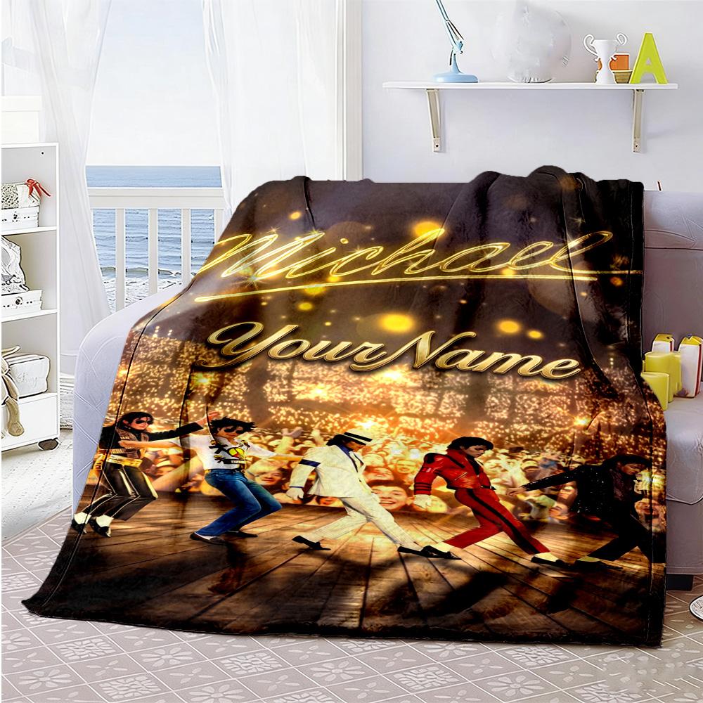 Michael Jackson 176 Customize Text Blanket Cozy Personalized Blanket Comfortable Suitable for Couch Sofa Picnics Home Decor All-Season Use