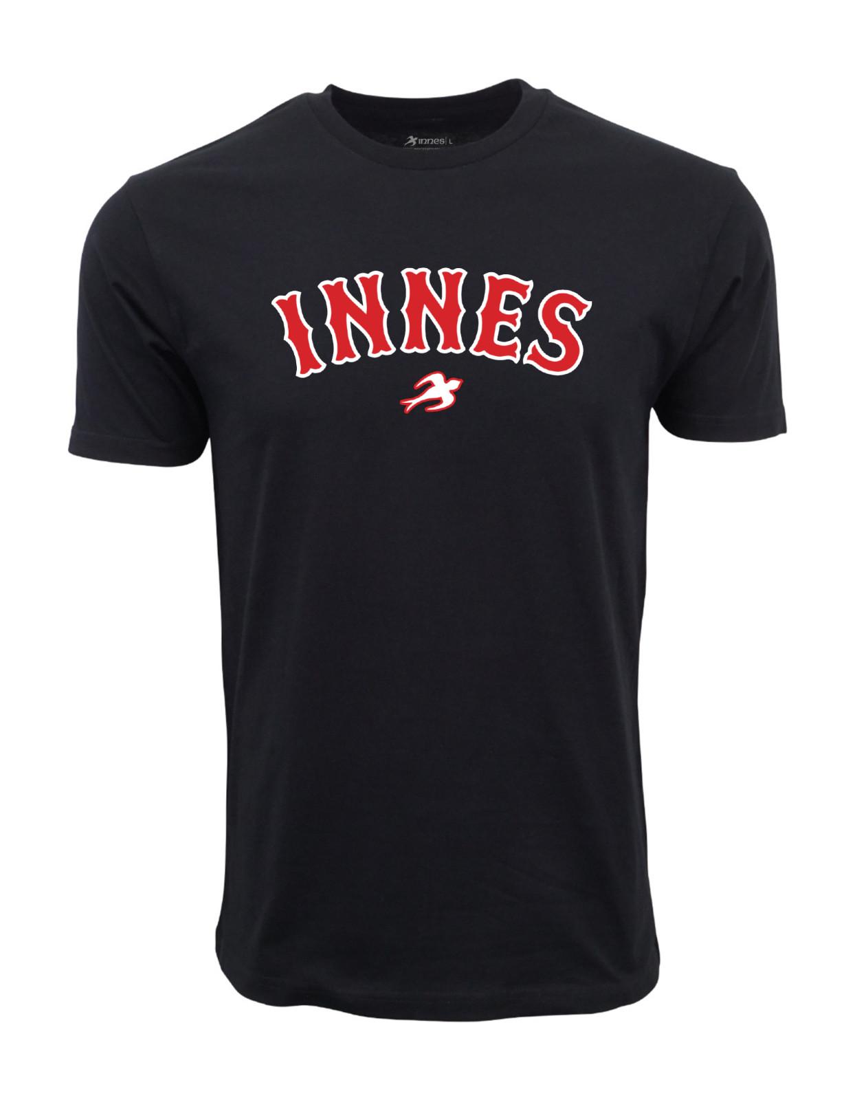 Innes Skateboard Text Logo Graphic T shirt L