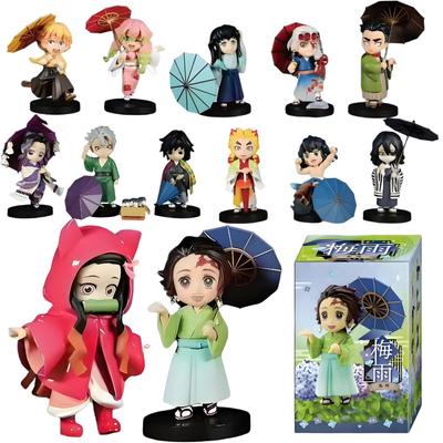 1-12pcs Anime Demon Slayer Blind Box Tanjiro Kamado Nezuko Cartoon Figure PVC Statue Model Ornament Child Festival Surprise Gift