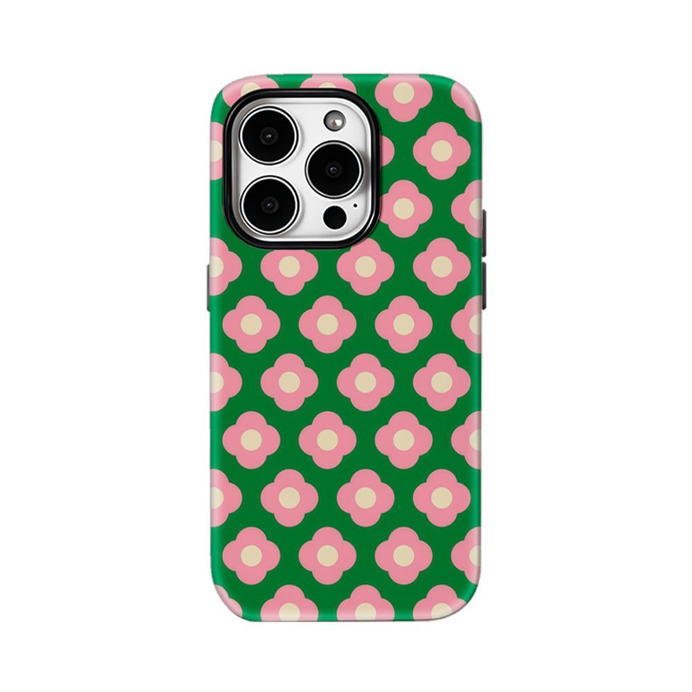 

Green Pink Flower Pattern Phone Case for IPhone 16 15 14 13 12 11 X XS XR XSMAX 7 8 Pro Max Plus Double-layer Back Cover IPHONE13MINI
