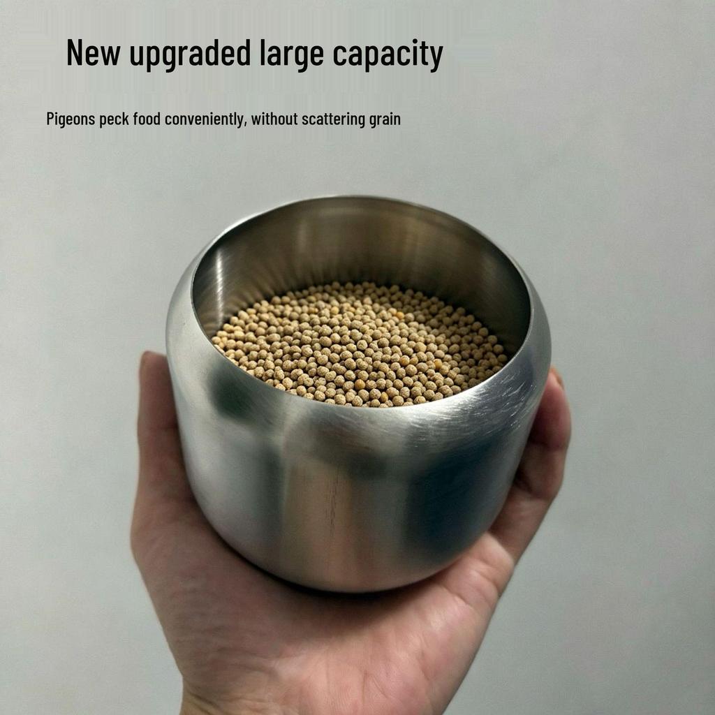 Stainless Steel Splash-Proof Bird Feeder and Water Bowl for Pigeons, Chickens, Ducks, Geese, Parrots, and Poultry Birds