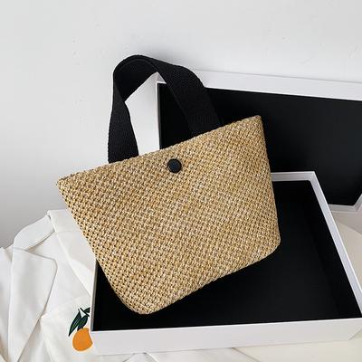 Персоналізована плетена сумка з трави. Жіноча сумка. Модна та модна ручна плетена сумка великої місткості на одне плече.