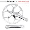 Litepro Folding Bike Crankset with Round Chainrings: 45T, 47T, 53T, 56T, 58T - Square Hole Design