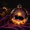 Halloween Ball Ornament Clear Hanging Decoration, Glowing Sphere with Skeleton, Decoration Pumpkin, Spider Web, Black Cat Decor, Party Supplies