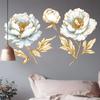 Gold Leaf Flower Wall Sticker Removable Self-Adhesive Background Decor for Bedroom Living Room Home Decoration