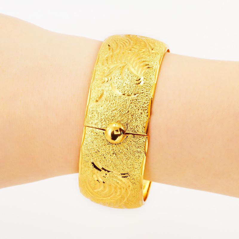 Gold Dragon & Phoenix Bracelet - Wedding & Festive Jewelry for Women