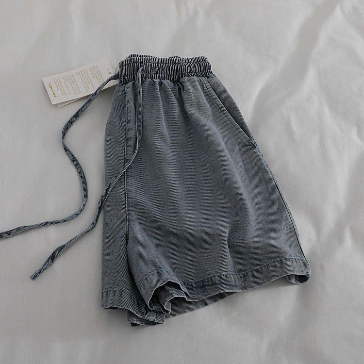 

Ice Silk Women s High Waist Denim Shorts - Slimming, Loose-Fit, Plus Size, Summer Wide Leg Style M (up to 100 Jin)