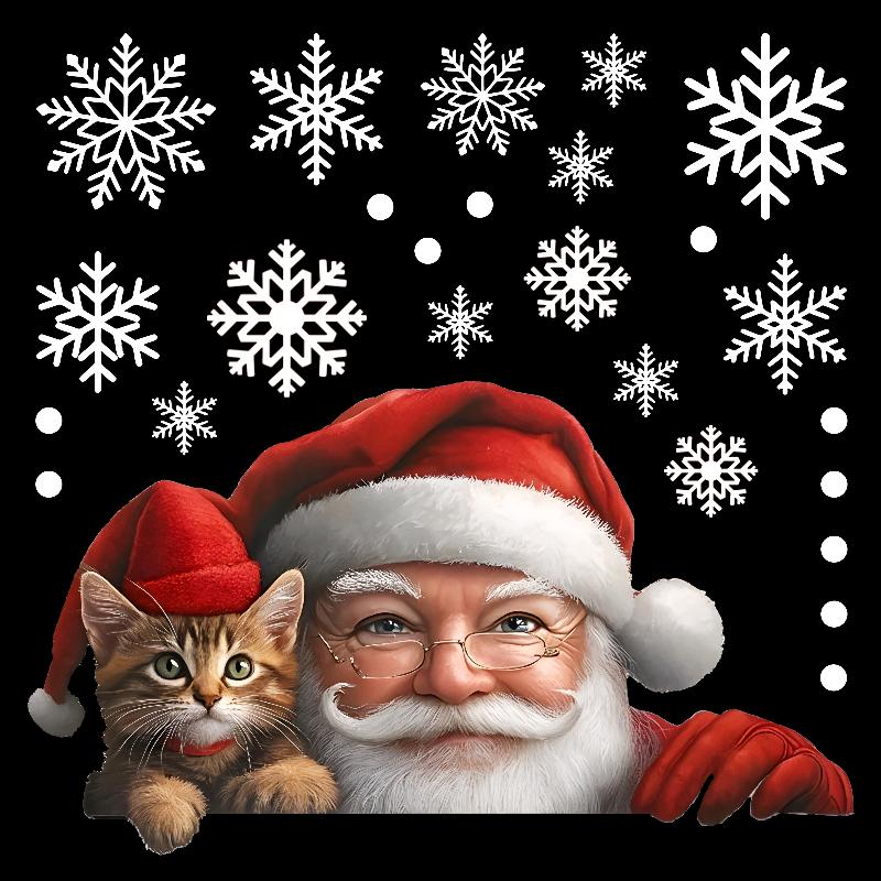 Duplicate Santa Claus Two-Faced Window Adhesive for Christmas Gathering Decorations