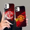 Custodia Antiurto per Telefono Manchester United FC, Cover Protettiva Morbida in TPU Stampata HD per iPhone, Regalo per Tifoso di Calcio