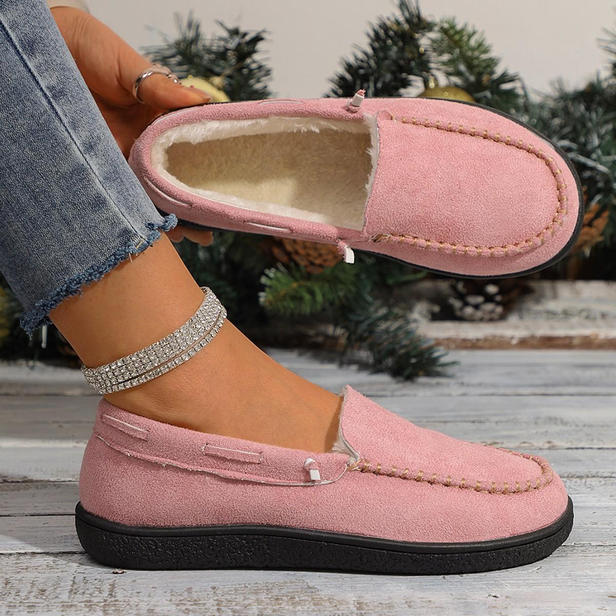 

Outdoor old Beijing confinement shoes round head flat bottom non-slip velvet warm mark line lazy one pedal single shoes 36 темно-коричневого кольору