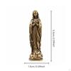 Holy Statue Figurine Vintage Brass Blessed Desktop Ornament Small Religious Sculpture for