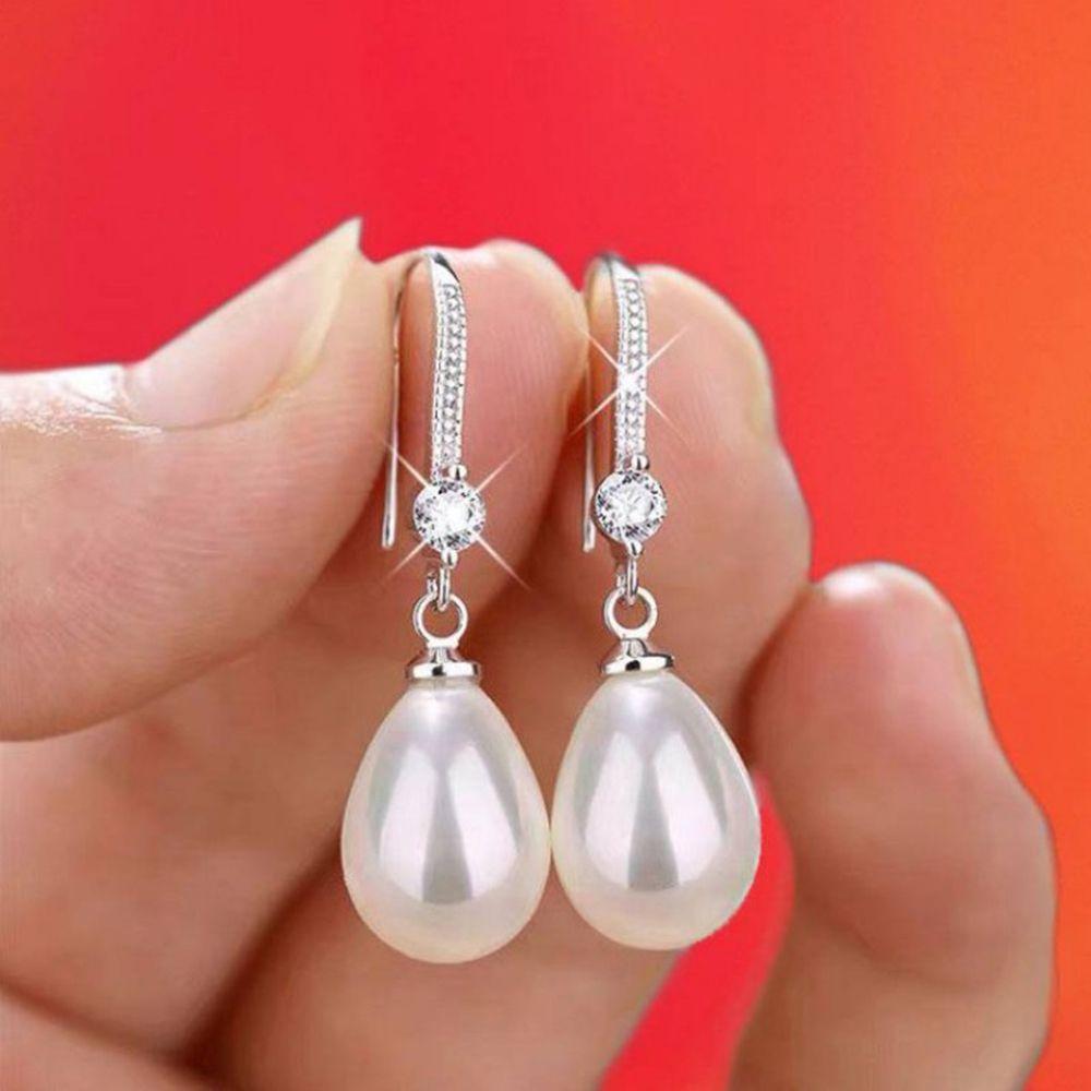 for Women Alloy Material Jewelry Accessories Pearl Earrings Drop Pendant Water Imitation Pearls