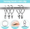 Metal Curtain Rod Clip with Rings Hooks Retro Drapes Tie Buckles Home Bedroom Bathroom Decorative Hanger Shower Curtain Clips