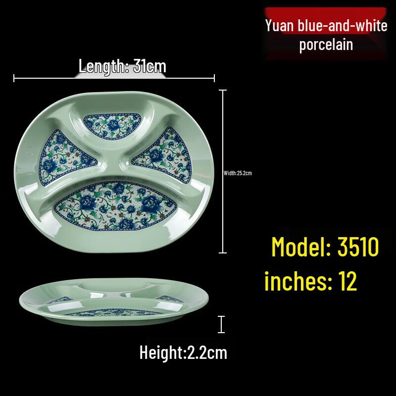 Melamine Partitioned Canteen Plate