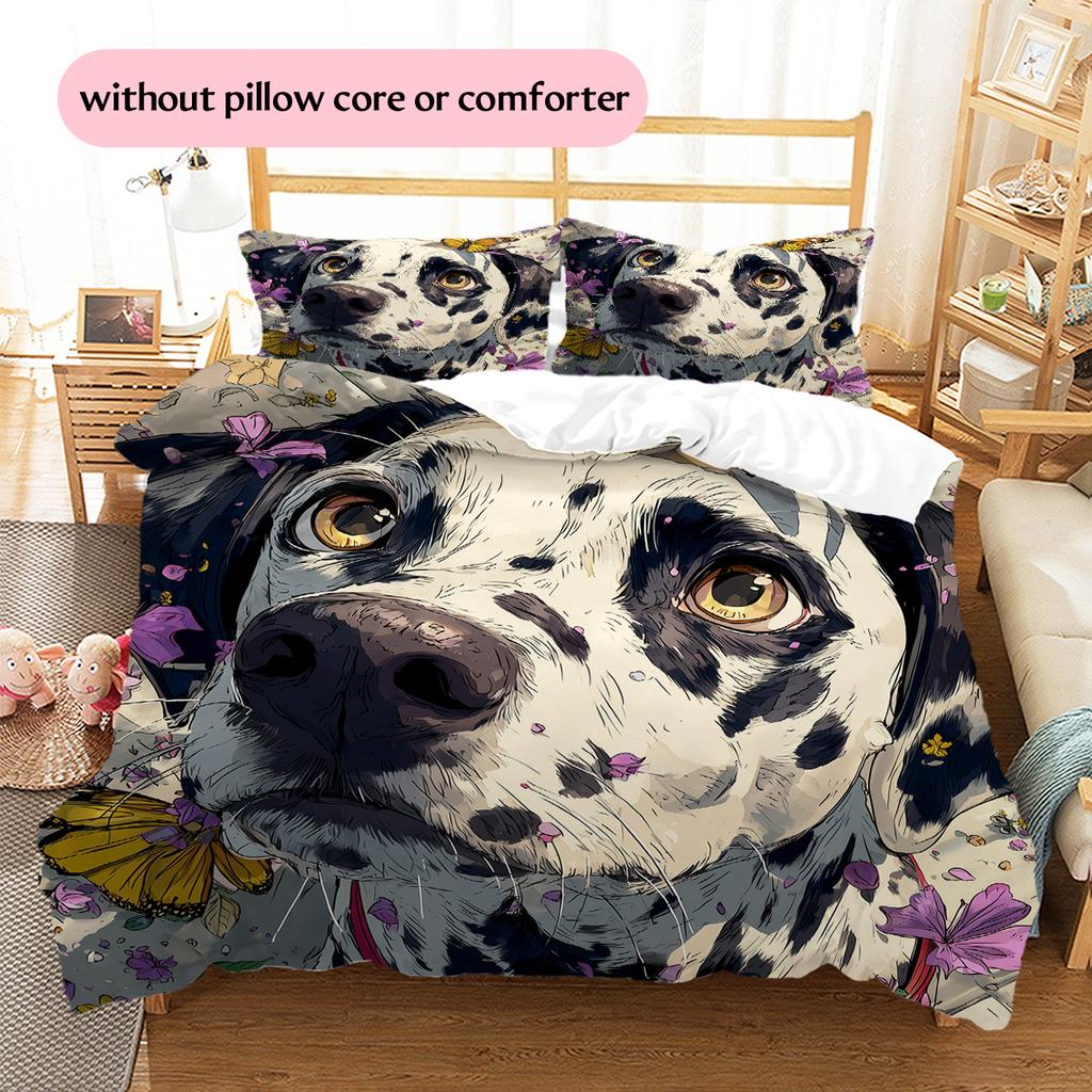 Dalmatian Pattern Bedding Home Decoration Birthday Gift (1 * duvet cover + 2 * pillowcase, without core)