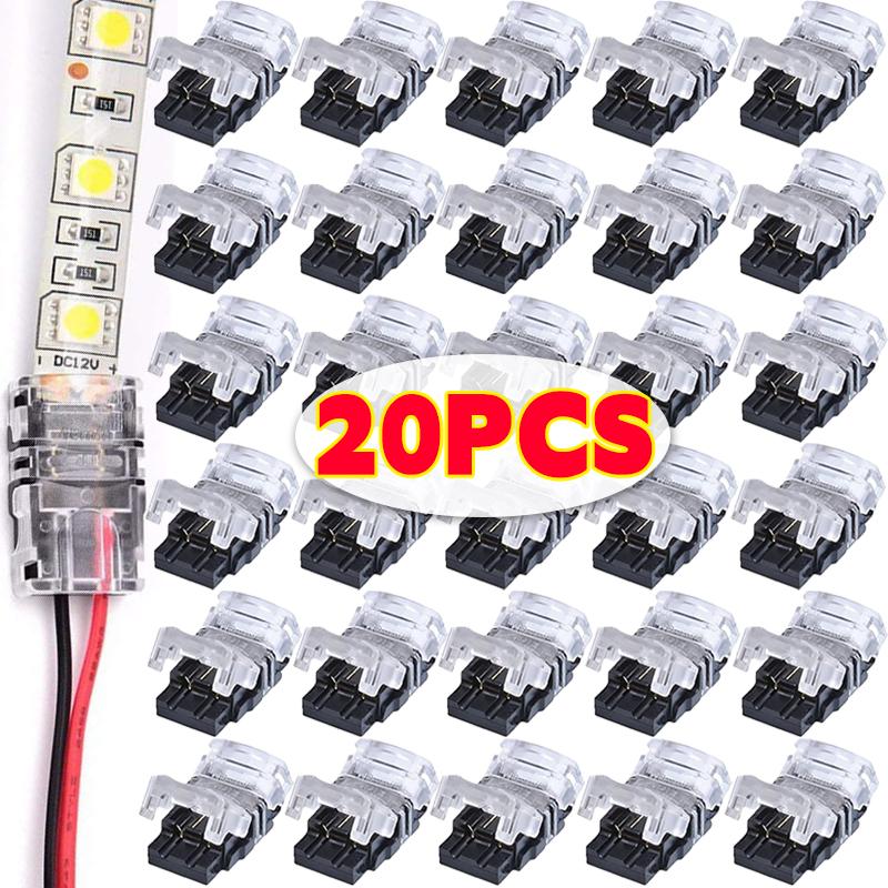 8mm 10mm LED Light Strip Connectors Solderless Quick Connect Cable Clips for LED Light Tape Electrical Wire Connect Terminals