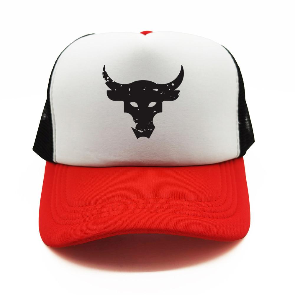 Dwayne Johnson Brahma Bull Tattoo Trucker Cap Unisex Baseball Caps Cool Summer Mesh Net Dwayne Johnson Hat Snapback Hats MZ