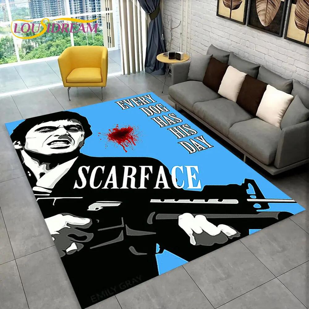 Movie Scarface Tony 3D Printing Area Rug Large,Carpet Rug for Living Room Bedroom Sofa Doormat Decor,Kid Play Non-slip Floor Mat