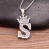 Nidin Luxury A-Z Crown Alphabet Pendant Chain Necklace Punk Style Lucky Initial Name Jewelry Fine Party Wedding Birthday Gift
