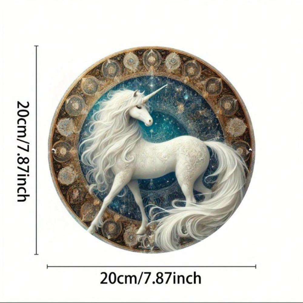 Placca Metallica Vintage Cavallo e Fiori, Decorazione da Parete Stampata 2D per Soggiorno Ufficio