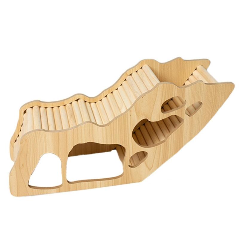 Natural Hamster Hideouts Ladder Tunnel For Syrian Hamsters And Rodents Climbing and Hiding Cage Corner Platform
