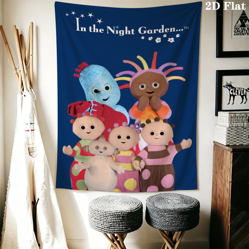 In The Night Garden Wall Tapestry Aesthetic Wall Hanging Printed Fabric Blanket Decorative Tapestries for Bedroom Living Room Home Decor
