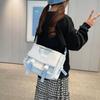 College Style Women's Crossbody Bag Student's Large Capacity Messenger Bag Color Contrast Shoulder Bag