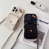 Leather Textured Crossbody Chain Card Holder for iPhone 17/16 Pro Max/15/14 Protective Case