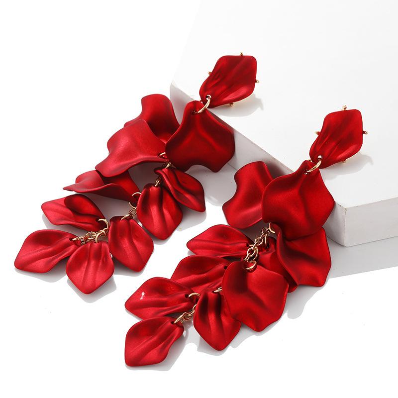 Bohemian Bunte Blumenohrringe Für Damen Mode Blütenblatt-Anhängerohrringe Party Hängeohrringe Schmuck Y2k Accessoires Bijoux