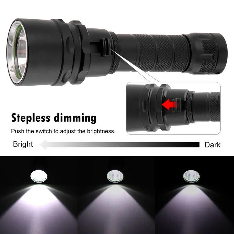 Powerful LED Diving Flashlight High Bright Professional Underwater Dive Torch IPX8 Waterproof Rating Lamp With Hand Rope
