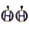 HERMES  H057086FL25  Pierce blue/Brown Buffalo horn Women