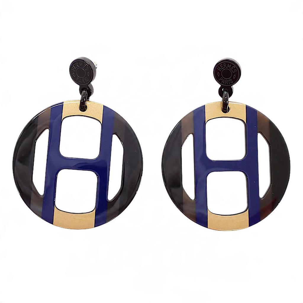HERMES H057086FL25 Pierce blue/Brown Buffalo horn Women