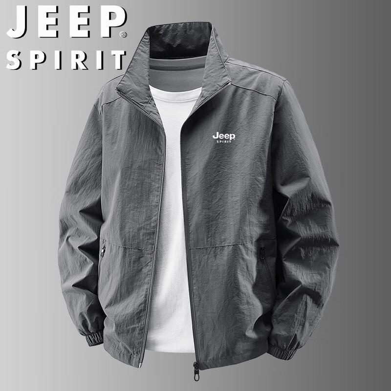 JEEP SPIRIT Men's Stand-Up Collar Casual Jacket