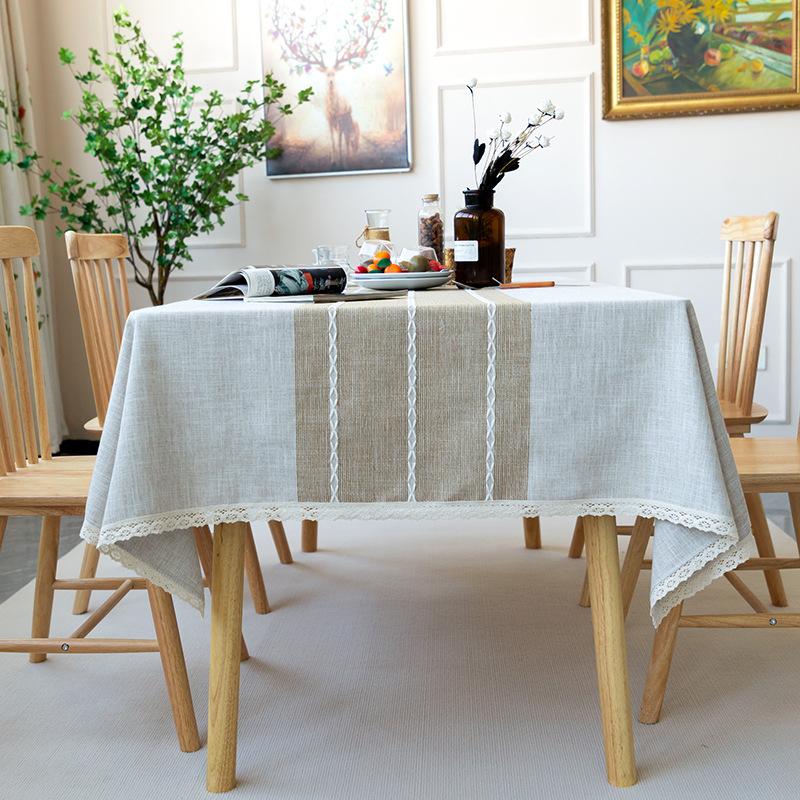 

Henggang Waterproof Tablecloth Household Cotton And Linen Dining Table Cloth Anti-Penetration Table Mat Book Tablecloth Cover Towel 90*90cm