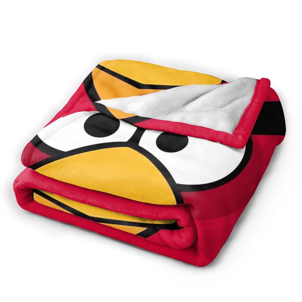 A-Angry Anime B-Birds Games Red Fleece Throw Blankets Blanket for Bedding Car Super Warm Bedspread,