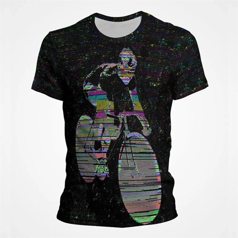 Vintage Outdoor Cycling Graphic T Shirts For Men 3D Printed Mens Bike T Shirt