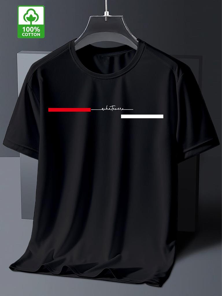 Unisex Oversized Minimal Line T Shirt 100 Cotton Simple Chest Graphic Tees Basic Streetwear Casual Short Sleeve Unisex Tops