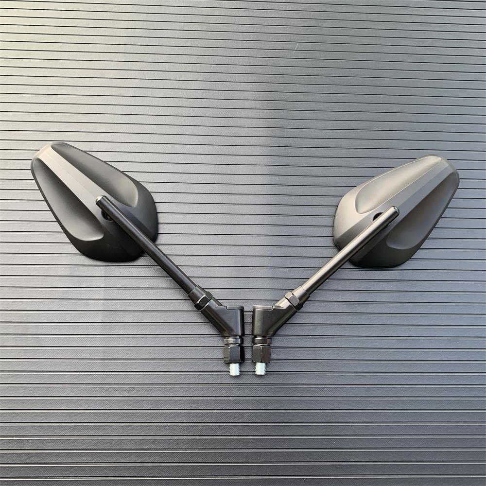 Pár Černá 10MM závit Černá zpětná zrcátka pro motocyklový skútr ATV Honda Yamaha Suzuki Kawasaki BMW Triumph